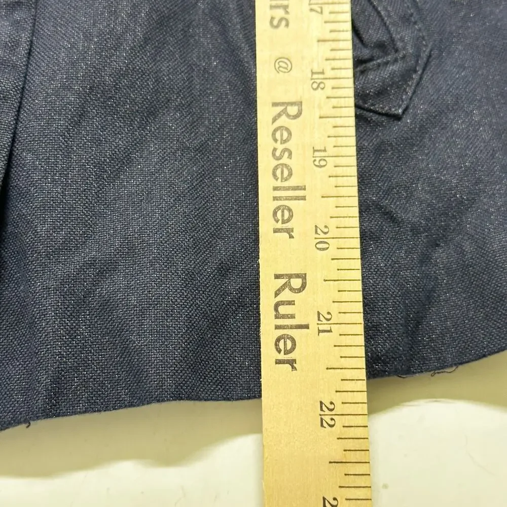 J Crew Peacoat Size 4 Navy Blue Cotton Blend Double Breasted Jacket Academia - Picture 9 of 10
